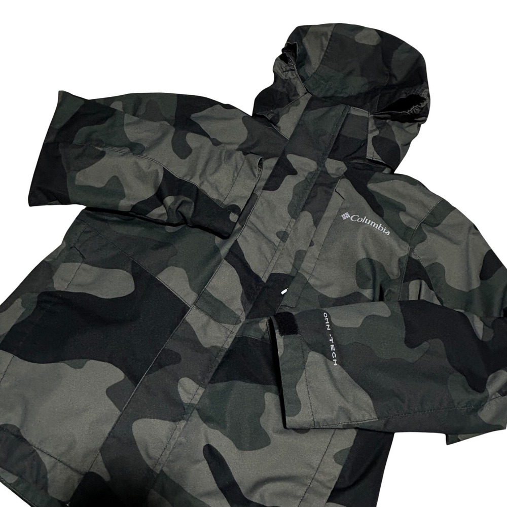 Columbia Interchange Jacket Boys S 8 Green Camo Omni-Tech Waterproof 3-in-1